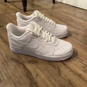 Nike Air Force 1 “Misplaced Swoosh” Triple white SIZE 10
